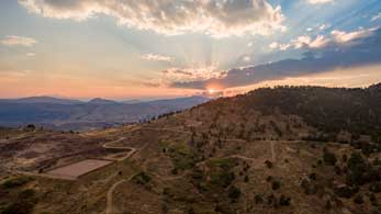 Aerial image from above Horsetooth.