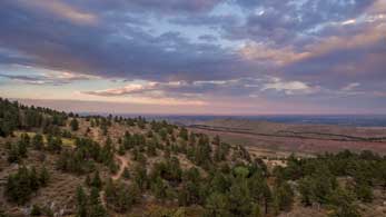 Aerial image from above Horsetooth.